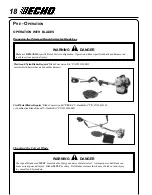 Preview for 18 page of Echo SRM-2100 - PARTS CATALOG SERIAL NUMBER 001001 THRU 159490 Operator'S Manual