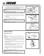 Preview for 26 page of Echo SRM-2100 - PARTS CATALOG SERIAL NUMBER 001001 THRU 159490 Operator'S Manual