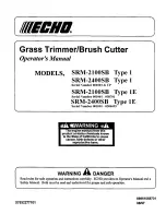 Preview for 1 page of Echo SRM-2100SB Type 1 Operator'S Manual