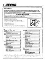 Предварительный просмотр 2 страницы Echo SRM-2100SB Type 1 Operator'S Manual