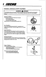 Предварительный просмотр 6 страницы Echo SRM-2100SB Type 1 Operator'S Manual