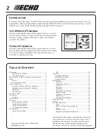 Предварительный просмотр 2 страницы Echo SRM-210i Operator'S Manual