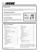 Предварительный просмотр 2 страницы Echo SRM-210U Operator'S Manual