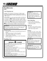 Предварительный просмотр 18 страницы Echo SRM-210U Operator'S Manual