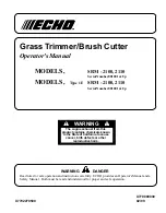 Echo SRM-2110 - PARTS CATALOG SERIAL NUMBER... Operator'S Manual preview