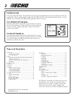 Предварительный просмотр 2 страницы Echo SRM-211i Operator'S Manual