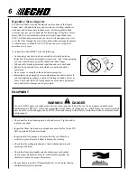 Preview for 6 page of Echo SRM-211U Operator'S Manual