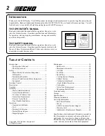 Предварительный просмотр 2 страницы Echo SRM-225 - 09-10 Operator'S Manual