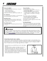 Preview for 4 page of Echo SRM-225 - 09-10 Operator'S Manual