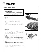 Preview for 16 page of Echo SRM-225 - 09-10 Operator'S Manual