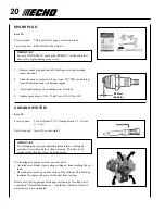 Preview for 20 page of Echo SRM-225 - 12-08 Operator'S Manual