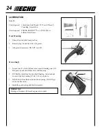 Предварительный просмотр 24 страницы Echo SRM-225 - 12-09 Operator'S Manual