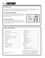 Предварительный просмотр 2 страницы Echo SRM-230 - 10-04 Operator'S Manual