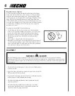 Предварительный просмотр 6 страницы Echo SRM-230 - 10-04 Operator'S Manual