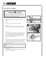 Preview for 14 page of Echo SRM-230 - 10-05 Operator'S Manual