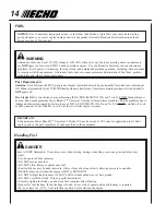 Предварительный просмотр 14 страницы Echo SRM - 230 Operator'S Manual