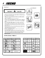 Preview for 4 page of Echo SRM-230 Operator'S Manual