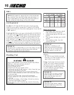 Preview for 16 page of Echo SRM - 230U Operator'S Manual