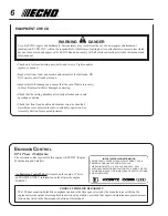 Preview for 6 page of Echo SRM-231U Operator'S Manual