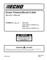 Echo SRM-2400 TYPE 1E - 04-98 Operator'S Manual preview