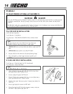 Preview for 14 page of Echo SRM-2400 TYPE 1E - 04-98 Operator'S Manual