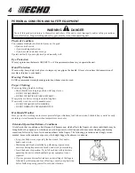 Preview for 4 page of Echo srm-251e Operator'S Manual