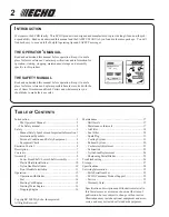 Preview for 2 page of Echo SRM-251SB Operator'S Manual