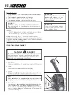 Предварительный просмотр 16 страницы Echo SRM-251U Operator'S Manual