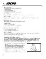 Preview for 4 page of Echo SRM-260 - 01-07 Operator'S Manual