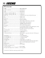 Preview for 10 page of Echo SRM-260 - 11-03 Operator'S Manual