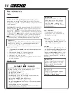 Preview for 14 page of Echo SRM-260 - 11-03 Operator'S Manual