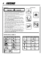 Предварительный просмотр 4 страницы Echo SRM-260 - 12-00 Operator'S Manual