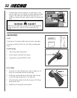 Предварительный просмотр 32 страницы Echo SRM-260 - 12-00 Operator'S Manual