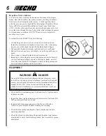 Предварительный просмотр 6 страницы Echo SRM-260 - 12-03 Operator'S Manual