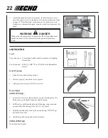 Предварительный просмотр 22 страницы Echo SRM-260 - 12-03 Operator'S Manual