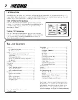 Предварительный просмотр 2 страницы Echo SRM-260 - 12-06 Operator'S Manual