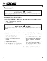 Предварительный просмотр 30 страницы Echo SRM-260U Manual Del Usuario