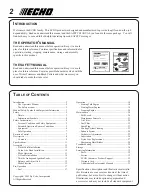 Предварительный просмотр 2 страницы Echo SRM-260U Operator'S Manual