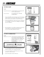 Предварительный просмотр 22 страницы Echo SRM-260U (Spanish) Manual Del Usuario