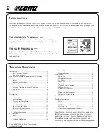 Preview for 2 page of Echo SRM-261 Operator'S Manual