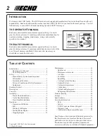 Preview for 2 page of Echo SRM-261S Operator'S Manual