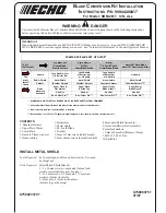 Preview for 1 page of Echo SRM-261T Installation Instructions Manual