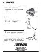 Preview for 4 page of Echo SRM-261T Installation Instructions Manual