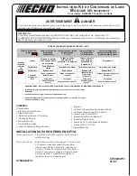 Preview for 9 page of Echo SRM-261T Installation Instructions Manual