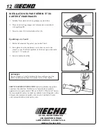 Preview for 12 page of Echo SRM-261T Installation Instructions Manual