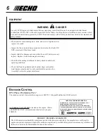 Предварительный просмотр 6 страницы Echo SRM-261U Operator'S Manual