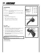 Предварительный просмотр 24 страницы Echo SRM-265 Operator'S Manual