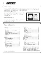 Preview for 2 page of Echo SRM-265T Operator'S Manual