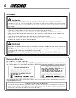 Preview for 6 page of Echo SRM-265T Operator'S Manual