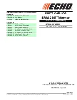 Preview for 1 page of Echo SRM-265T Parts Catalog